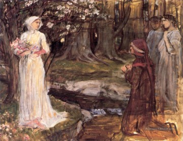 Dante et Beatrice femme grecque John William Waterhouse Peinture à l'huile